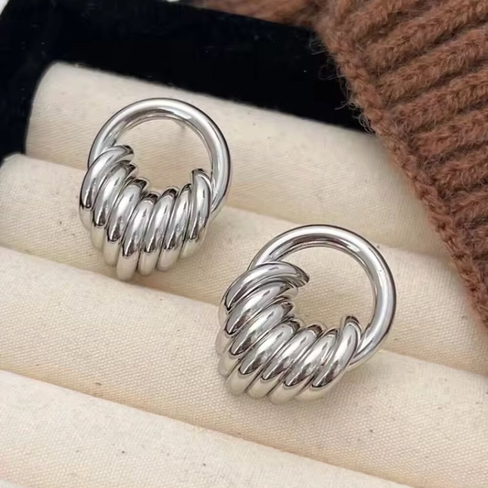 Sterling Silver Minimalist Geometric Stud Earrings